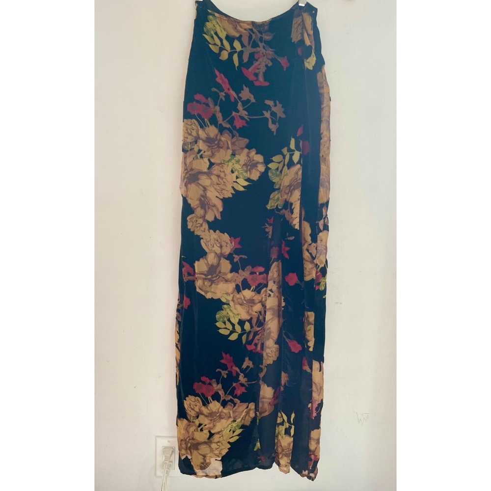 For Love & Lemons Maxi Skirt Floral Velvet